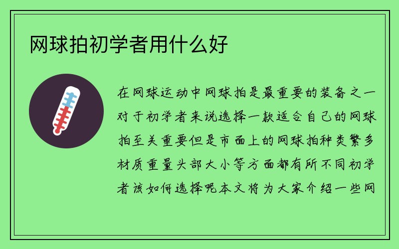 网球拍初学者用什么好