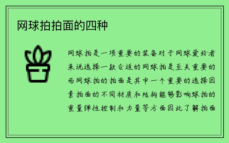 网球拍拍面的四种