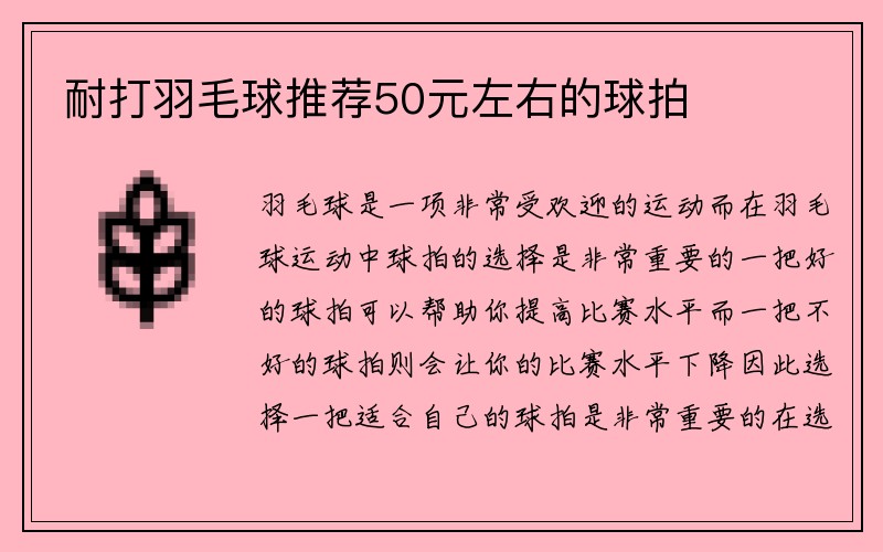 耐打羽毛球推荐50元左右的球拍